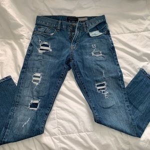 Men’s Distressed Aeropostale Skinny Blue Jeans